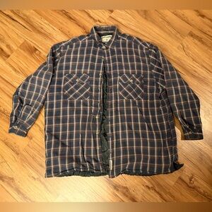 High Sierra Navy and Red Plaid quilted-lined flannel shirt Jacket